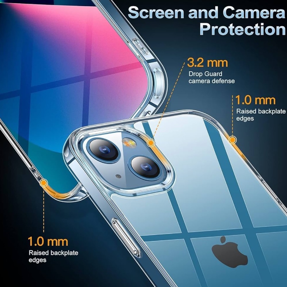 AEDILYS Shockproof for iPhone 13 Case, Non-Yellowing, Military Grade, Slim Clear - Picture 2 of 8